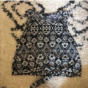 Aztec Print Tie Crop